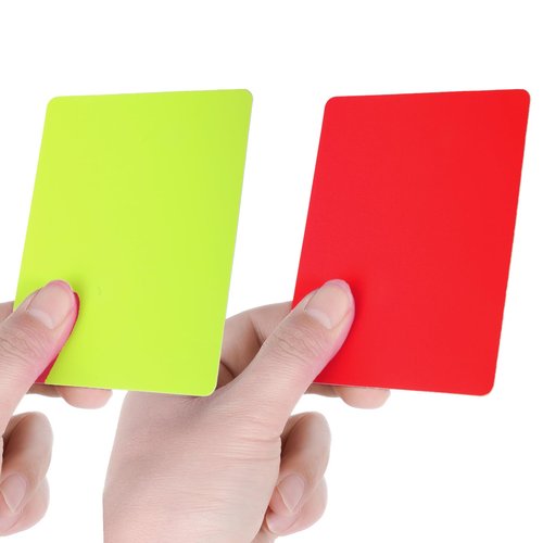 Qianyu 10pcs Professional Sports Soccer Referee Cards Red Yellow Cards Referee Warning Penalty Cards Judge Accessory Warning Ejection Delay Game Judge Cards for Sport Competition Training (10)