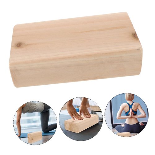 POPETPOP Multi Functional Wooden Yoga Block High Density Pilates Block for Adults Convenient Training Aid for Flexibility Balance Gym Home Use