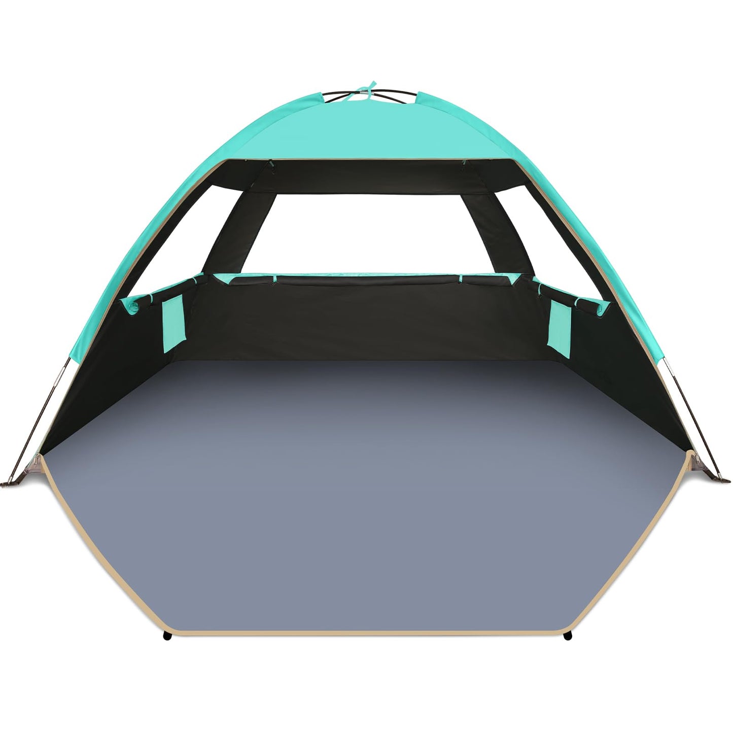 Gorich Beach Tent Sun Shelter for 3/4/6/8/10 Person with UPF 50＋ UV Protection, Lightweight & Easy Setup Beach Shade Canopy, Portable Beach Shade Tent Beach Cabana