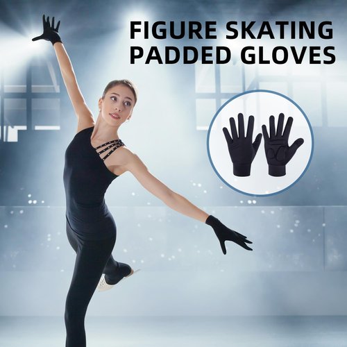 Figure Skating Gloves, Figure Ice SkatingGloves for Women, Grils - Padded SkatingGloves for Skating Practice, Padded Protection for Dance Competition, Practice Competition - Ladies Small/Medium