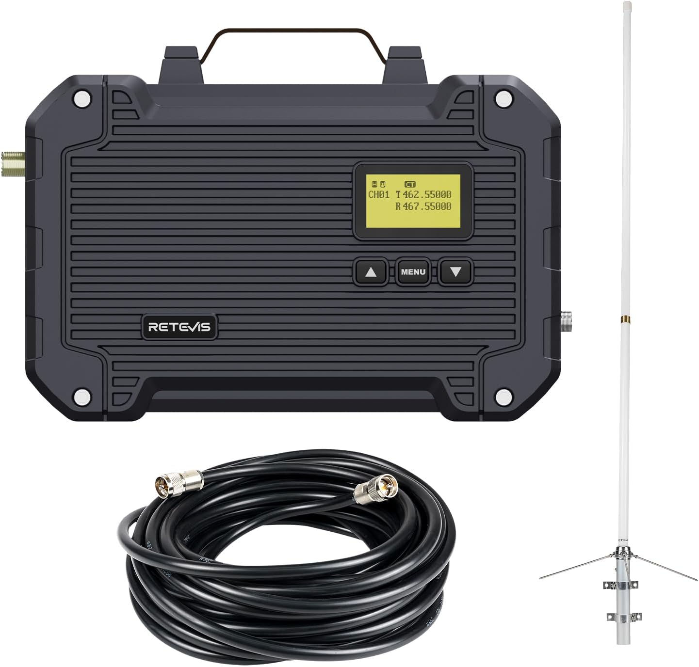 (3rd Gen RT97) Retevis RT97L Up to 25W GMRS High-Power Repeater, IP66 Waterproof, Long Range Base Station Compatible with Raspberry Pi for Farms, Remote Areas & Home Use (1 Pack)