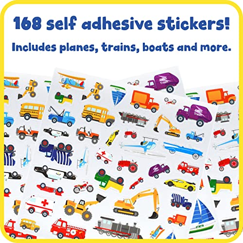 Transport Foam Stickers Pack of 168 - Kids Craft & Learning Supplies