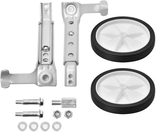 Little World Bicycle Training Wheels, Variable Speed Bike Training Wheels Bicycle Stabilizers Mounted Kit for Kids Variable Bike of 18 20 22 Inch, 1 Pair (Sliver)