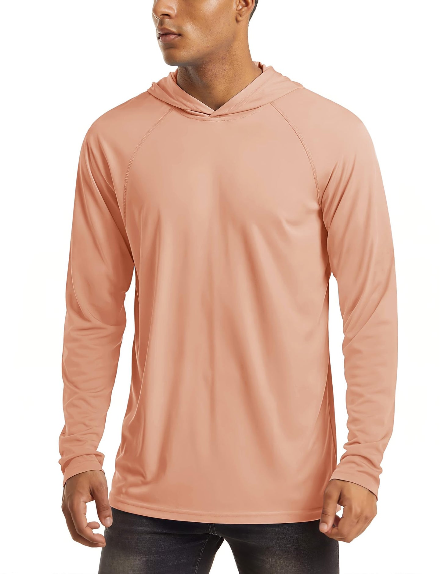 MAGCOMSEN Men's Hooded UPF 50+ Sun Protection T Shirts Long Sleeve Athletic Fishing Shirts Rash Guards