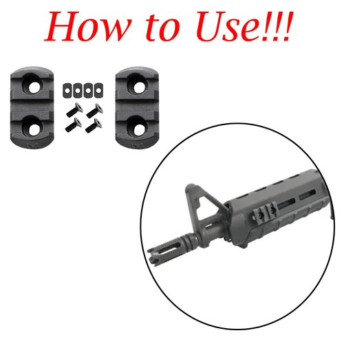 Gotical Multi Slots to Picatinny Rail Adapter 3 Slot Ploy Picatinny Rail Section Three Slots for Handguard 2 Pieces (Set of 6)