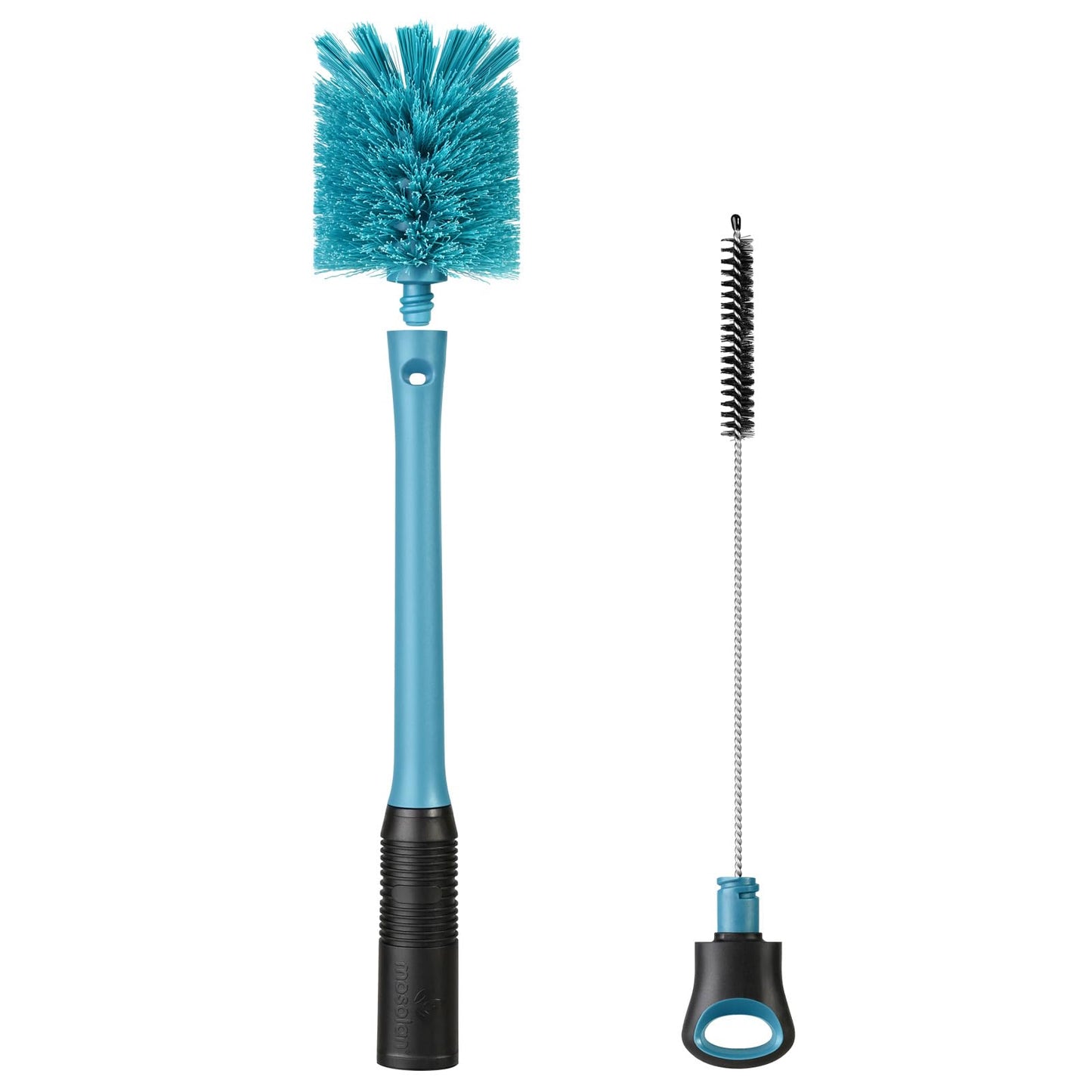 MOSOLAN 2-in-1 Bottle Brush Refills, 3 Pack Replacement Brush Heads, Smokey Blue