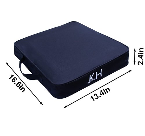 KIMI HOUSE 2 Pieces Black Indoor & Outdoor Chair Cushion, Boat Canoe Kayak Seat, Stadium Seating for Bleachers, Best for Camping, Bleachers, Sports Events