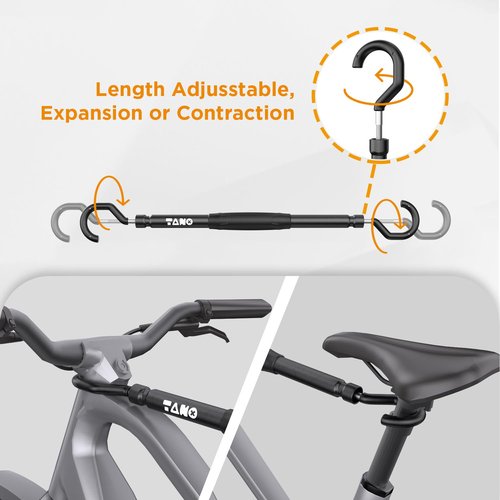 TANX CF-002A Bike Adapter Bar, Adjustable Bike Bar Adapter for Bike Rack, Mounting Non-Standard Frames on Step-Thru, Women’s & Folding E-Bikes, Heavy-Duty Design, Supports Up to 66lbs, Black
