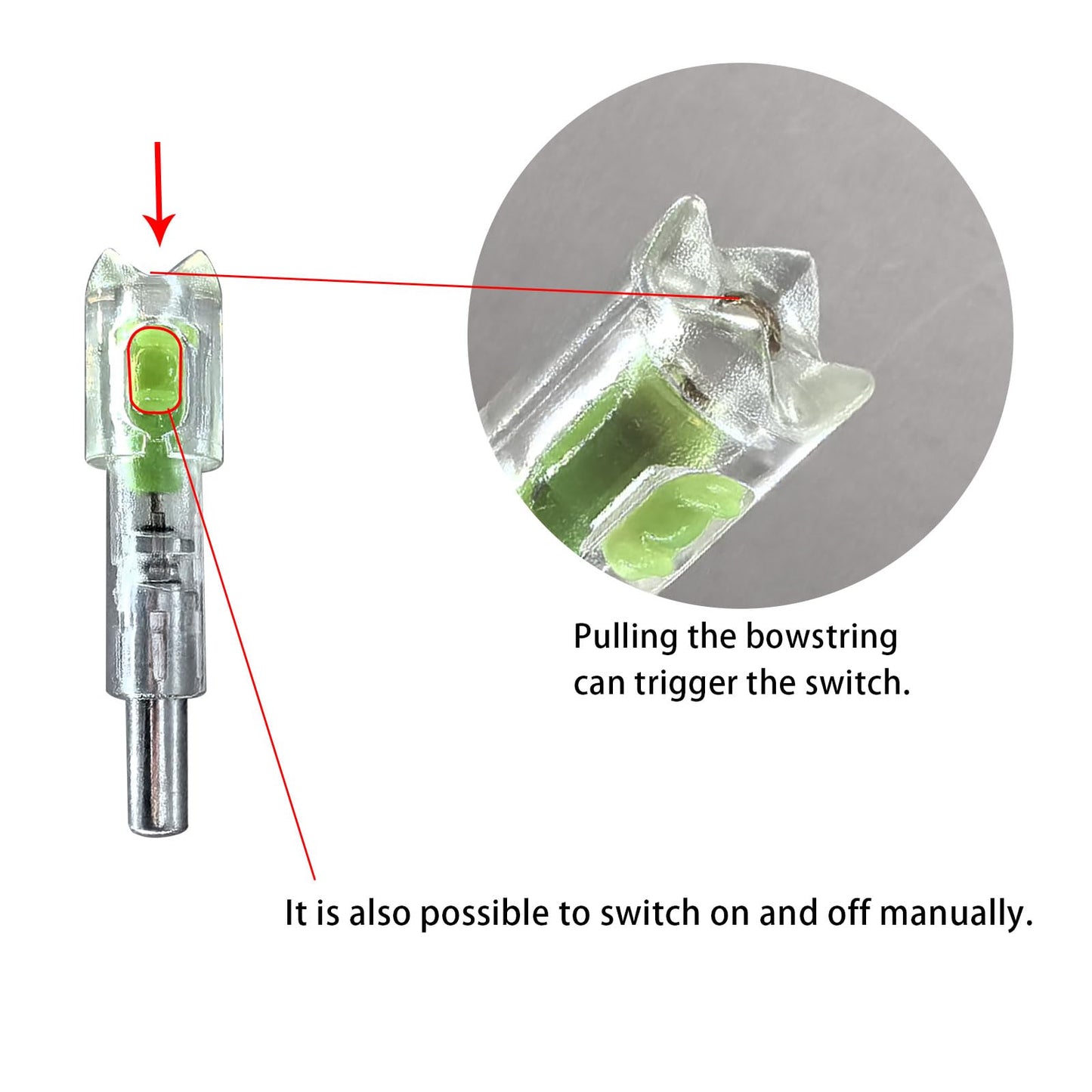 xxiaojun 18PCS Lighted Nocks for Crossbow Arrows with .252 .285 .297 .300 .305 Inside Diameter,High Visibility Led Arrow Nocks,Half-Moon Light up Knocks for Archery Hunting.