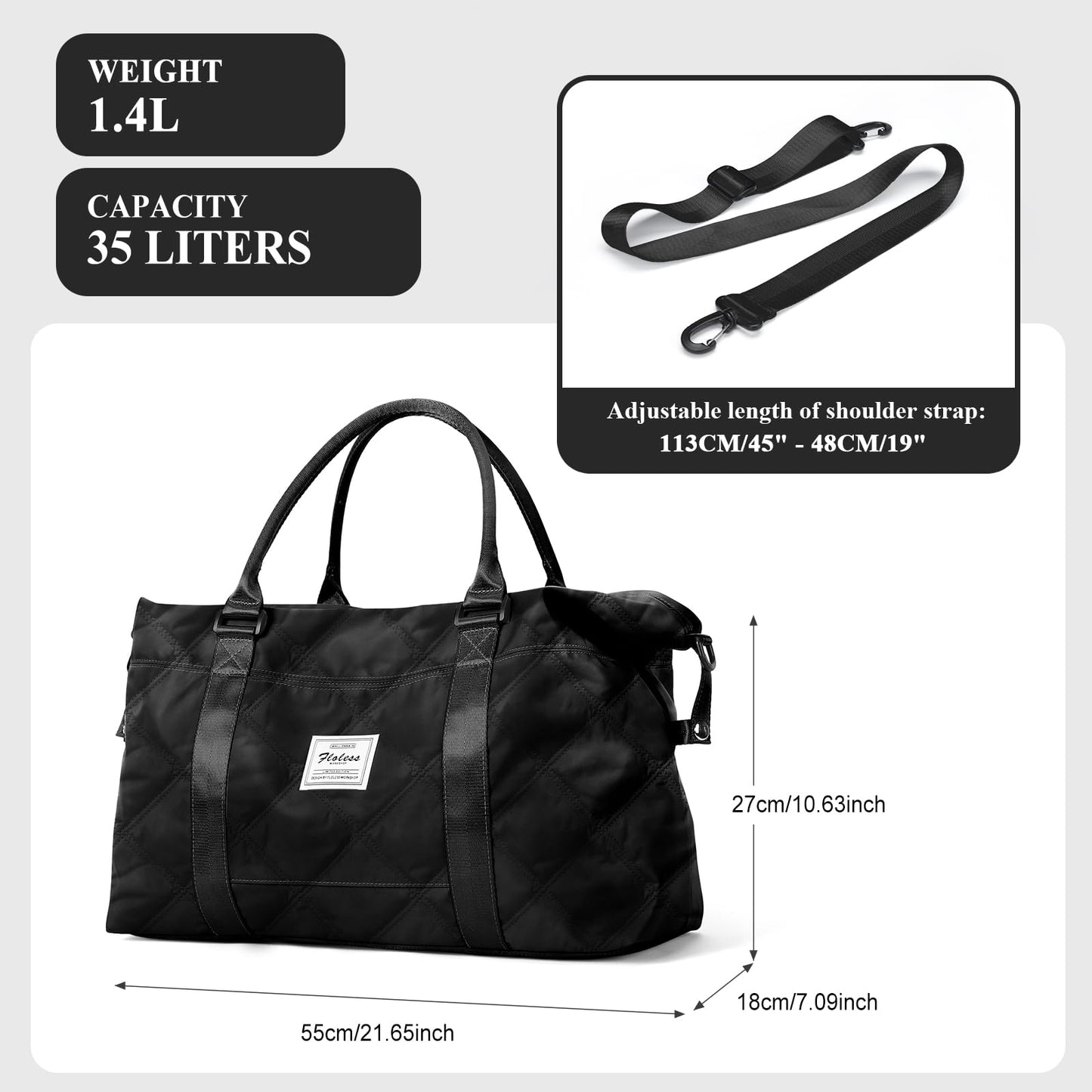 Travel Duffel Bag,Overnight Weekender Bags for Women with Wet Pocket