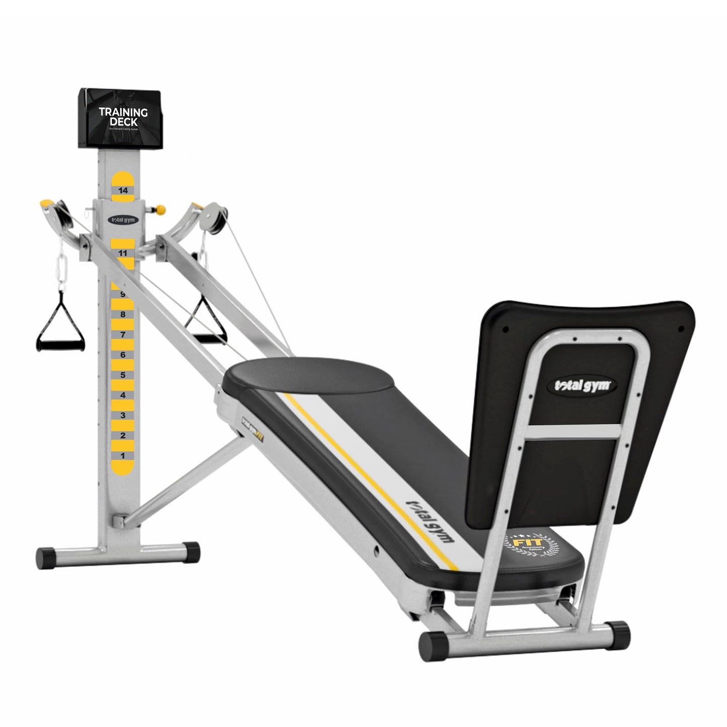 Total Gym Fit Anniversary Edition, Incline Bodyweight Training Home Exercise Machine w/ Upper Body System, 14 Levels of Resistance & XL Squat Stand