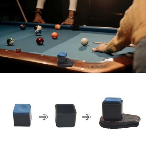 LAKE OF FIRE Pool Chalk Holder – Magnetic Leather Pocket Clip Design – Ideal Accessory for Snooker & Billiards(Square)