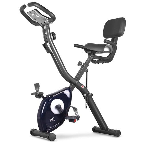 leikefitness LEIKE X Bike Ultra-Quiet Folding Exercise Bike, Magnetic Upright Bicycle with Heart Rate,LCD Monitor and easy to assemble (BLUE)