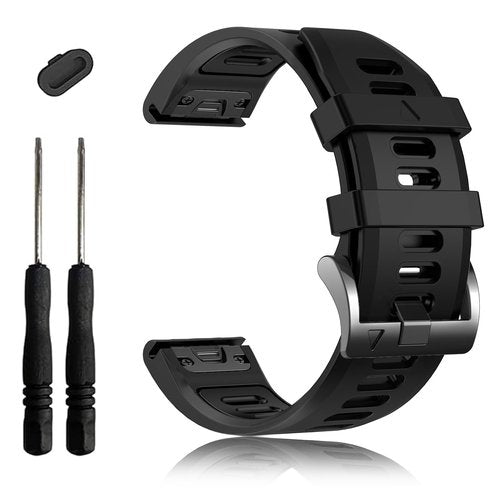 EZMVZKU 22mm Quickfit Sport Band for Garmin Fenix 8 47mm/Fenix 7/7 Pro/6/6 Pro/5 Plus,Silicone Watchband Strap for Forerunner 965 955/Approach S62/S70/tactix 8 47mm/Descent G2/MARQ Adventurer (Gen 2)