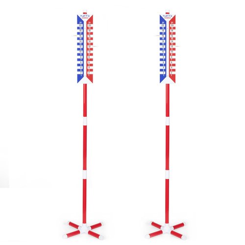 Play Platoon Cornhole Scoreboard Vertical Score Keeper 2 Pack Board & Accessories 4 Magnets, 4 Clothes Pin, PVC Tower Stand & Carry Bag Holder for Professional Corn Hole Bag Tournament