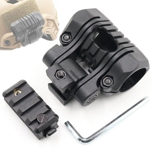 Jmtac Tactical Helmet Flashlight Mount Fast ARC Rail Adapter 20mm (Black)