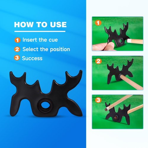 GSE Games & Sports Expert Black Plastic Slip-On Bridge Portable Moosehead Bridge Head, Pool Billiard Cue Bridge Head, Billiard Pool Cue Accessories for Pool Table (1-Pack)