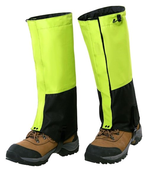 YHJCMBWLBBSH Snake Gaiters, Hunting Gaiters, with Metal Hooks Snowshoe Gaiters for Walking, Climbing, Hiking and Snowshoeing(Green,Small)