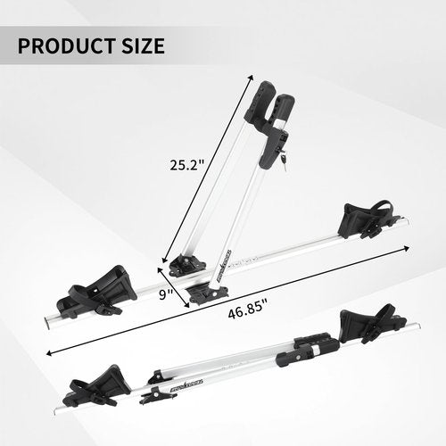 Terriplaze Bike Roof Rack Mount Lightweight Aluminum Bicycle Carrier with Secure Locking Foldable Upright Rooftop Bike Rack 1 Bike Carrier for Car SUV Silver
