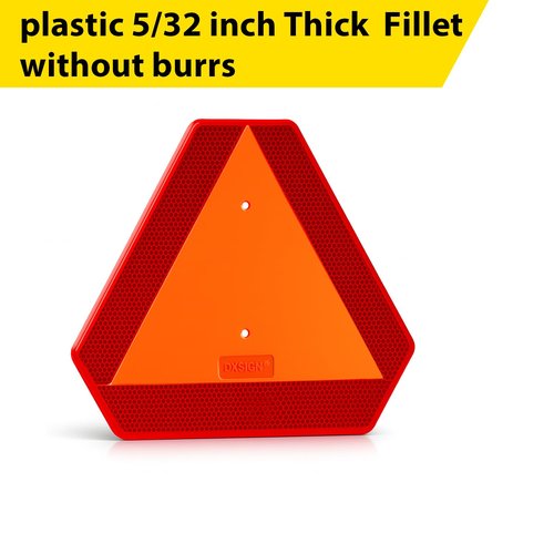 Slow Moving Vehicle Sign, Plastic DOT Slow Moving Vehicle Triangle Signs, SMV Sign 14"x16"x0.16"/5mm Thick Diamond Grade Reflective Up to 7 Years Outdoor for Golf Cart Accessories, Tractor, Utv,