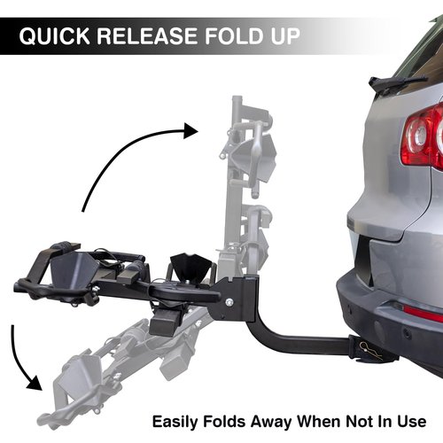 Leader Accessories 2" Hitch Bike Rack, Carry 2 Bikes up to 75 lbs Each for Standard, Fat Tire and Electric Bicycles - Heavy Duty, Foldable Ebike Rack for Car, Truck, RV and SUV with 2-inch Receiver