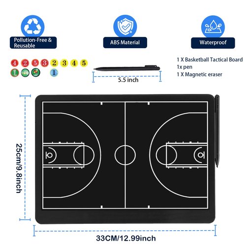 Electronic 16 inch Basketball Coaching Boards, Portable Erasable Pro Strategy Board for Training Teaching Competition Command,Tactical Drawing Tablet Coach Gifts