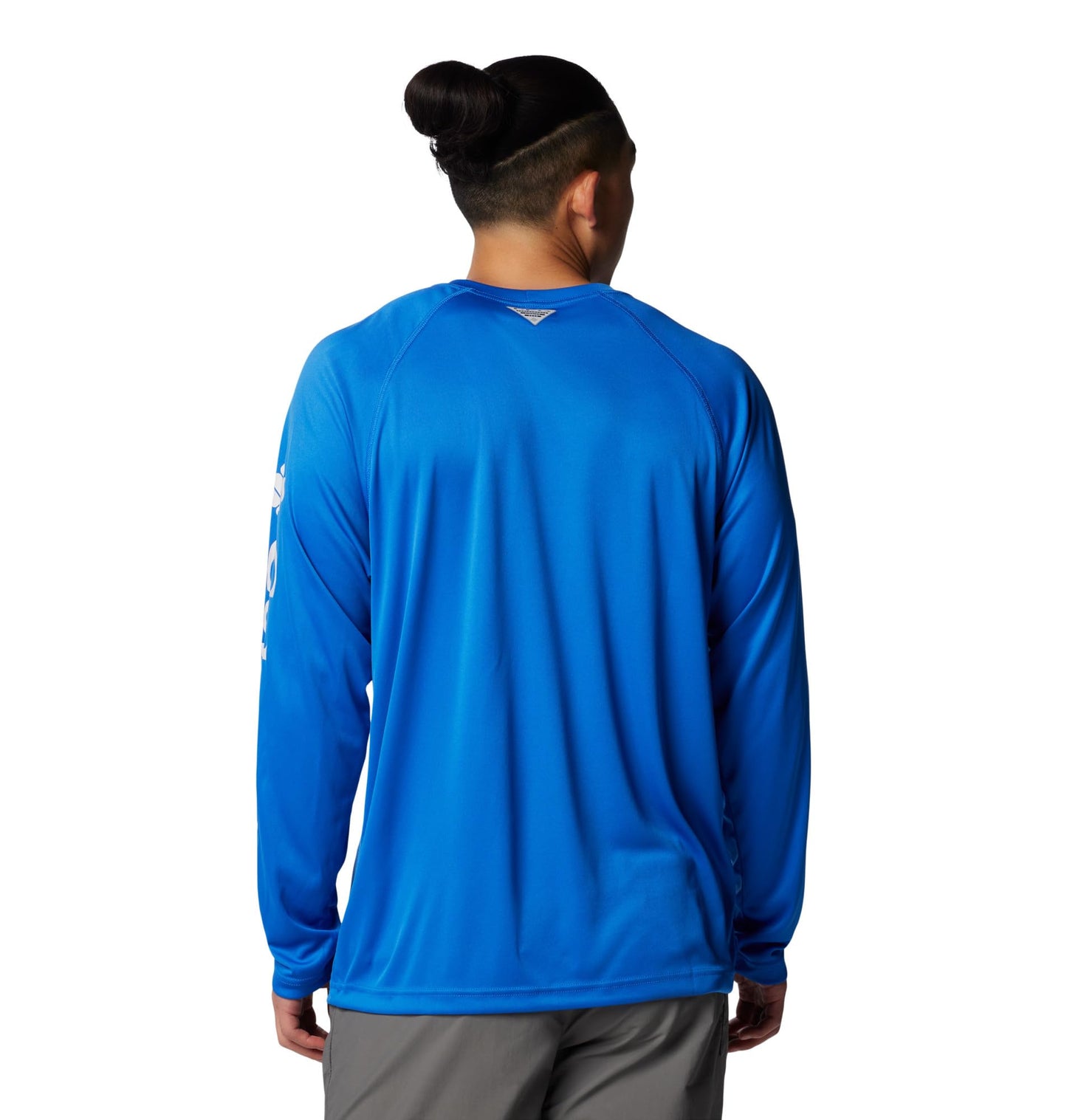 Columbia Men's PFG Terminal Tackle Long Sleeve Fishing Shirt, Vivid Blue/Cool Grey Logo, 1X