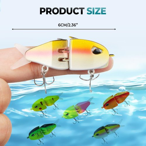 Mini Glide Bait for Bass Fishing, Slow Sinking Wide S Motion Smooth Glide Baits for Freshwater and Saltwater, Amazing Fishing Gear Gifts for Family (Style 1)