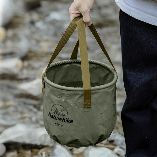 Naturehike Collapsible Bucket, Folding Bucket Wash Basin with Handle, Portable Water Container 2.64 Gallon (10L) for Camping Fishing Travelling Gardening