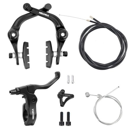BMX Rear Aluminum Alloy Rim Brake Set，Bike Rear U Brakes Set, Complete Rear Brake kit for BMX Bike, Right Bike Brake with Cables and Brake Pads,Rear Rim Brake Set，Bike Rim Brake Sets,Universal