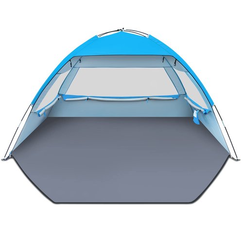 Gorich Beach Tent Sun Shelter for 3/4-5/6-7/8-10 Person with UPF 50＋ UV Protection, Lightweight & Easy Setup Beach Shade Canopy, Portable Beach Shade Tent Beach Cabana