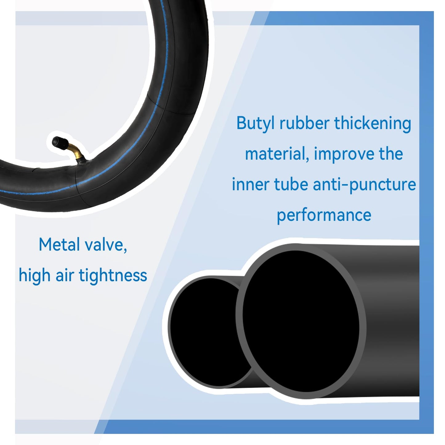 2 Pack 14x2.50 Inner Tube 14 Inch E-Bike Tubes Butyl Rubber Thickened with 2 Steel Tire Levers for Replacement Electric Scooters and E-Bike Tire Tube