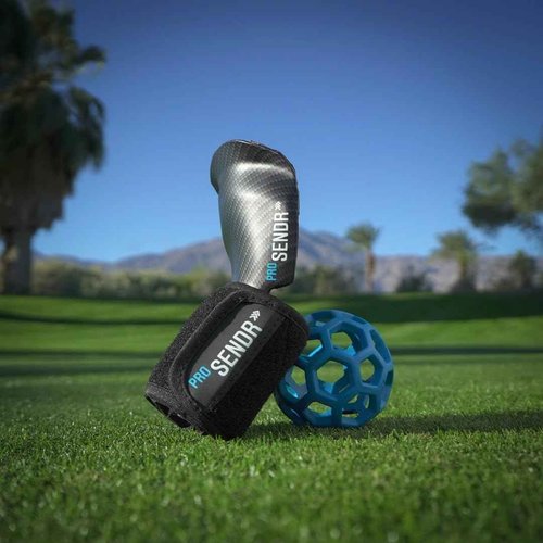 ProSENDR??Golf Training Aid | Carbon Fiber Wrist Cradle Plus Compression Sphere | Improve Wrist Positions, Slice, Ball Striking | Use for Full Swing, Chipping, Putting (Right)