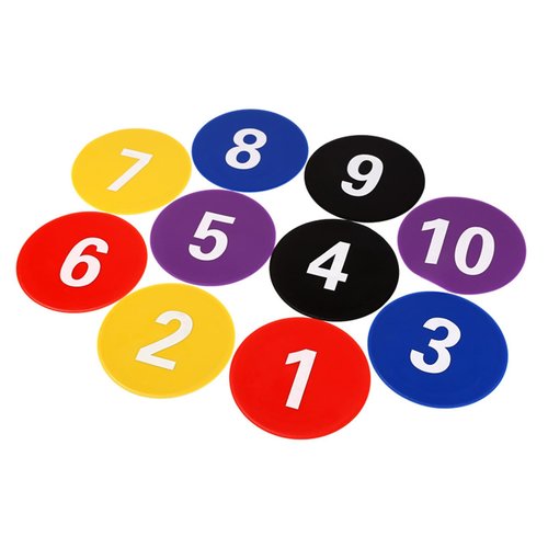 WAGHAVEN 10 Pcs Flat Cones Spots Markers, Floor Dots Spots Markers, 9 Inch Nonslip Plastics Agility Markers Flat Field Cones Floor Dot