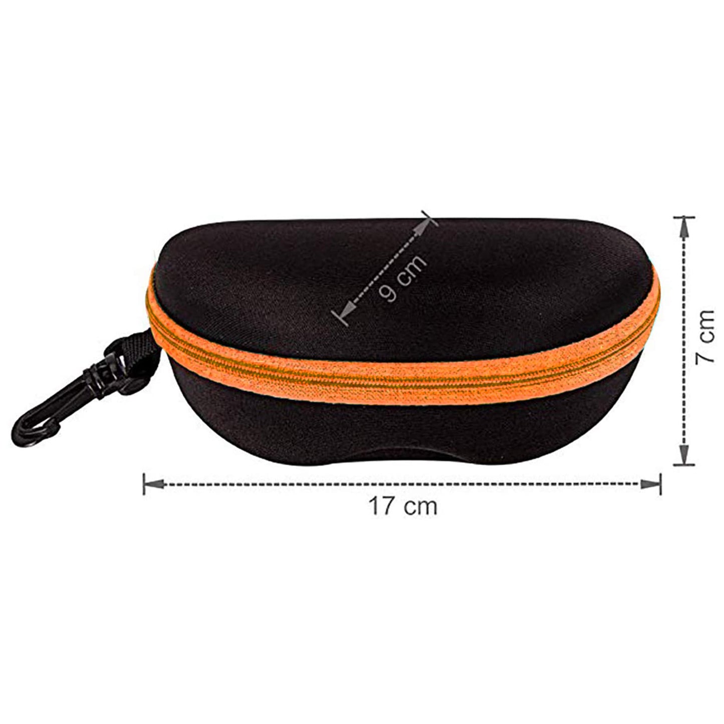 PG6 Zipper Shell Sunglasses Glasses Case with Belt Loop, Clip, Plastic Carabiner Hook