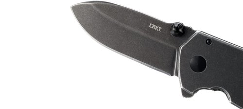 CRKT Squid Black Everyday Carry Assisted Folding Knife with Frame Lock: Stainless Steel Plain Edge Blade, Stainless Steel Handle, Pocket Clip, 2493