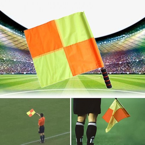 DreamHigh Soccer Side Referrer Equipment Linesman Offside Flags - 2 pcs (Big Square), 14 x14 Inches
