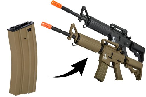 Lancer Tactical Full Metal Steel M4/M16 300 Round High Capacity AEG Airsoft Magazine Clip