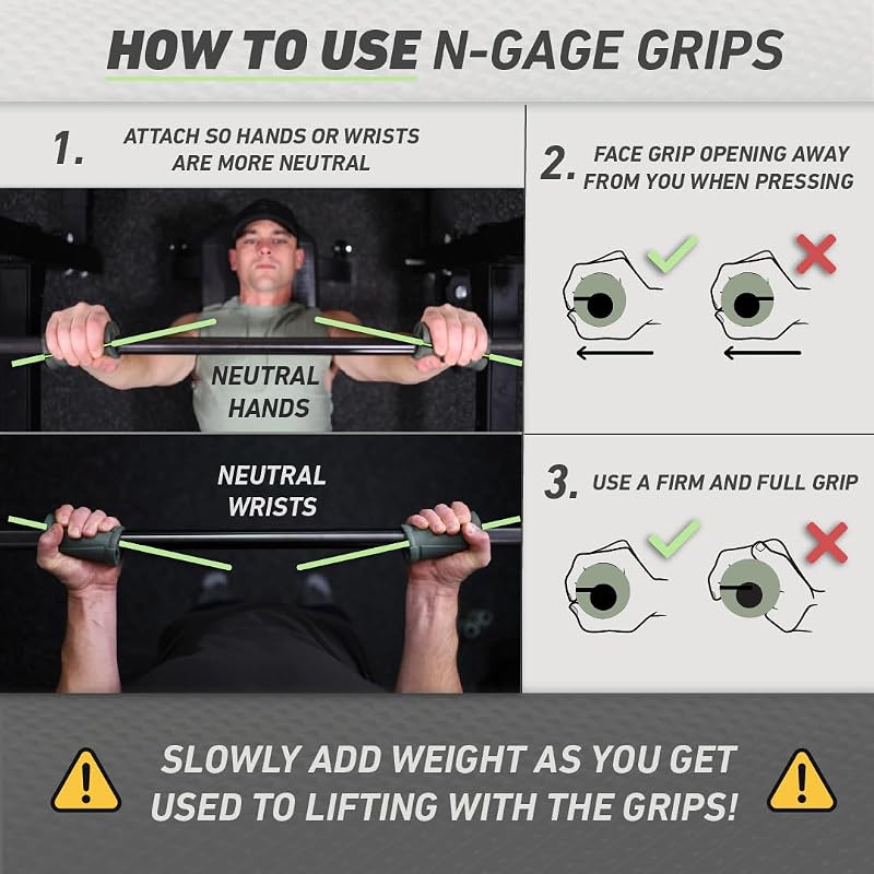 N-Gage Grips PRO Angled Barbell Grips for Strength Training – Variation: Pro (Larger Grips)