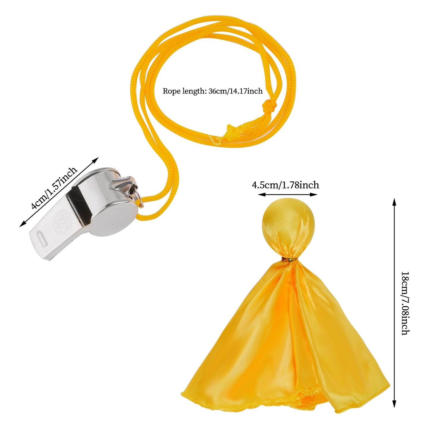 obmwang Kids Referee Shirt Costume, Black and White Stripe V Neck Referee Shirt, Yellow Penalty Flag and Stainless Steel Whistle for Soccer Basketball Football
