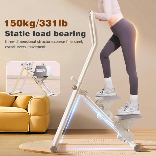Foldable Stair Stepper Machine for Home - 300lb Capacity Cardio Climber with Handles, No Battery Needed - Full Body Workout Equipment for Weight Loss, Toning & Low Impact Fitness