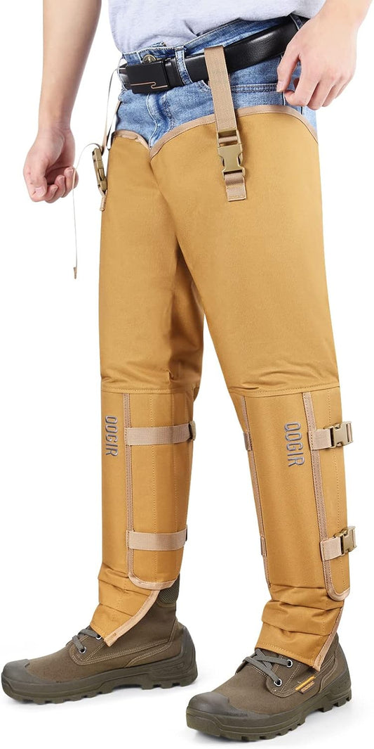 IceBlade Snake Chaps, Full Leg Protection from Snake Bites, Waterproof Hunting Gear, Adjustable Size Snake Guard Gaiters for Legs, Briar Thorns, and Brush, Durable Snake Bite Defense