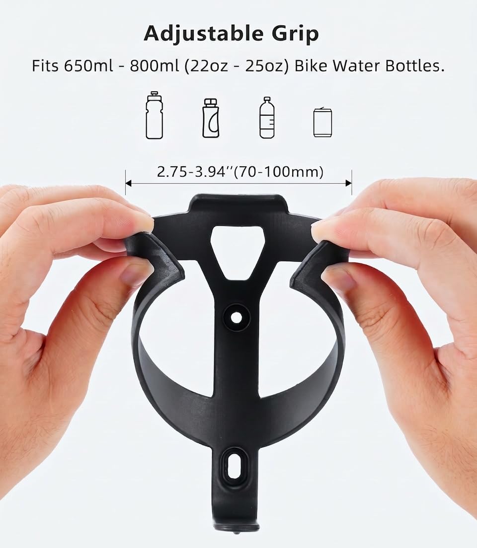 Bike Water Bottle Holder Ultralight & Sturdy Bike Cup Holder, Bicycle Drink Cage, Cycling Bike Water Bottle Cage with Screw Tool, for 22-25 fl oz Bottles Bike Accessories