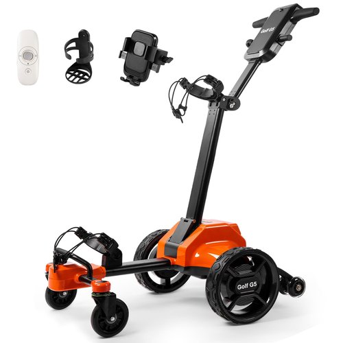 Electric Golf Push Cart with Remote Control, Electric Golf Caddy That Follows You Folding Design Suitable for All Terrains, 36 Hole and Remote/APP/Manual Control