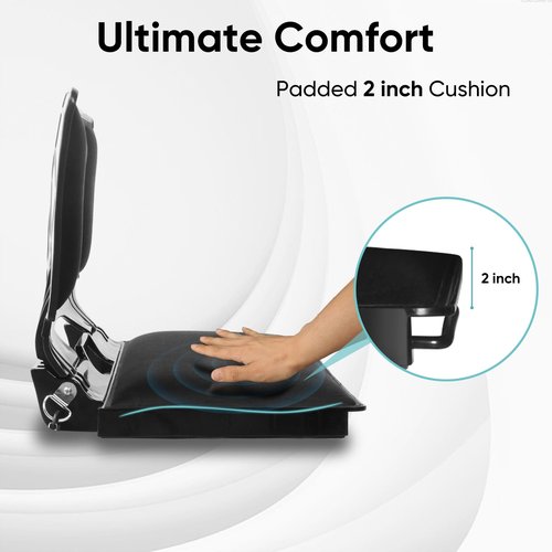 Stadium Seats with Back Support, Bleacher Chair with Back and Cushion for Sports Events, Portable Bleacher Seat with Padded Cushion, Shoulder Strap & Handle