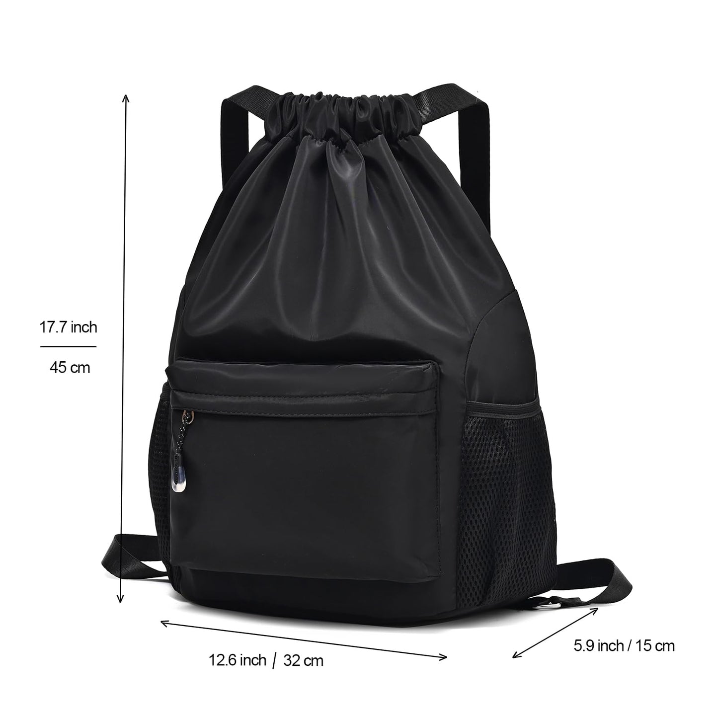 LOKAPEGY Khaki Drawstring Backpack for Women, Waterproof Drawstring Gym Bag for Men, Small Cinch Sack for Basketball, Pull String Sport Bag for Soccer.