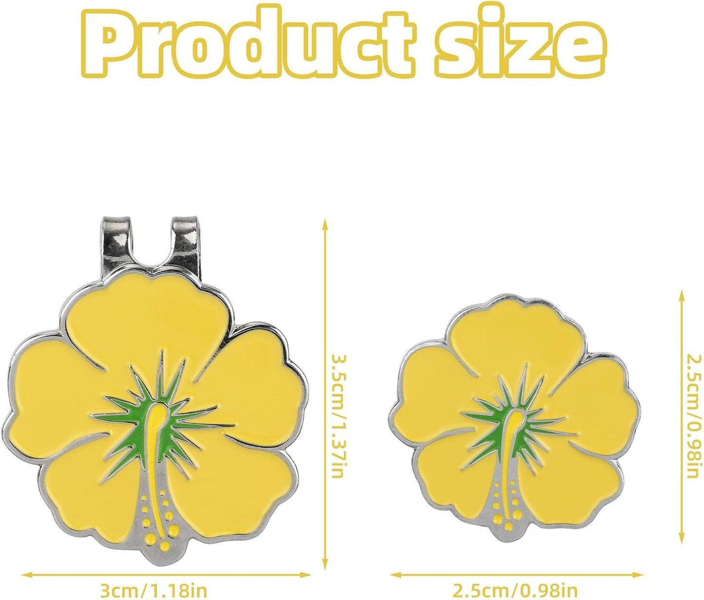 2pcs Magnetic Golf Ball Marker with Hat Clip, Flower Shape Golf Marker Magnet Set Cap Hat or Visor Clip Sports Bag Accessories for Women Men Golfer Friends Gift