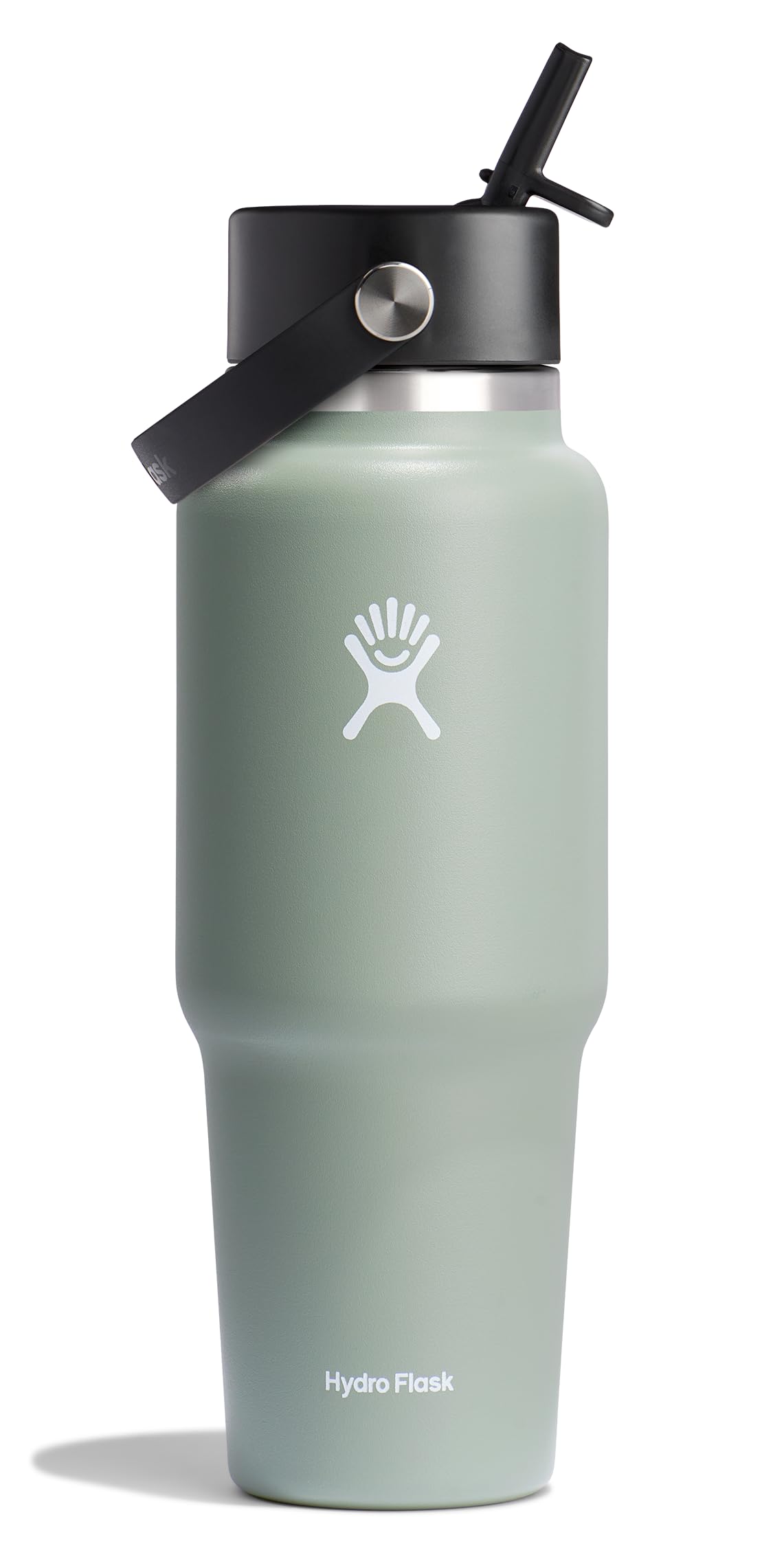Hydro Flask Travel Water Bottle - Insulated Stainless Steel - Wide Straw Liid, Non Spill, Leakproof in 32 Oz Agave