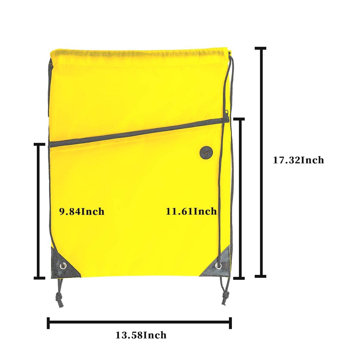 CODOBON Lightweight Drawstring Backpack – Foldable with 2 Compartments & Zip Pocket | Cable Port for Easy Access | Eco-Friendly for Gym, Travel, Everyday Use (20L, Yellow)
