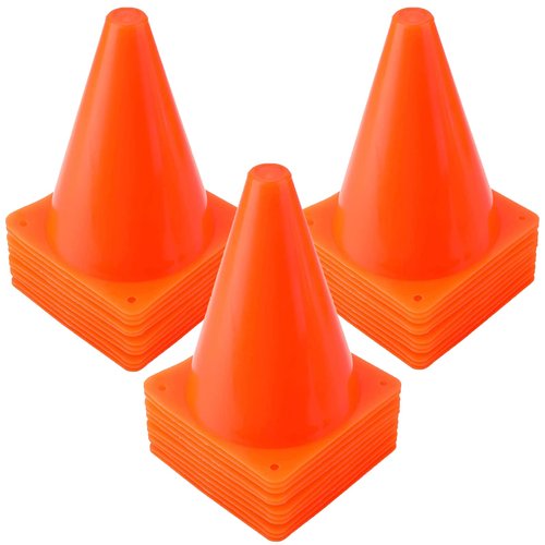 Faswin 40 Pack 7 Inch Traffic Cone, Plastic Soccer Training Cones for Outdoor Activity & Festive Events, Orange